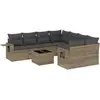 Image de vidaXL Ensemble de salon de jardin 9 pièces avec coussins gris clair Poly rotin