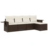 Image de vidaXL Ensemble de salon de jardin 5 pièces avec coussins Marron Poly Rattan