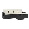 Image de vidaXL Ensemble de salon de jardin 6 pièces avec coussins noir poly rotin
