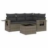 Image de vidaXL Ensemble de salon de jardin 5 pièces avec coussins Gris Poly rotin