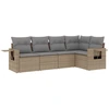Image de vidaXL Ensemble de salon de jardin 5 pièces avec coussins Beige Poly Rattan