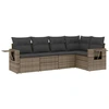 Image de vidaXL Ensemble de salon de jardin 5 pièces avec coussins Gris Poly rotin