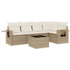 Image de vidaXL Ensemble de salon de jardin 6 pièces avec coussins Beige Poly Rattan