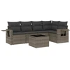 Image de vidaXL Ensemble de salon de jardin 6 pièces avec coussins Gris Poly rotin
