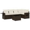 Image de vidaXL Ensemble de salon de jardin 6 pièces avec coussins Marron Poly Rattan