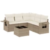 Image de vidaXL Ensemble de salon de jardin 6 pièces avec coussins Beige Poly Rattan