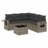 Image de vidaXL Ensemble de salon de jardin 6 pièces avec coussins Gris Poly rotin