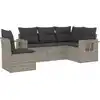 Image de vidaXL Ensemble de salon de jardin 5 pièces avec coussins gris clair Poly rotin