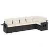 Image de vidaXL Ensemble de salon de jardin 6 pièces avec coussins noir poly rotin