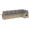 Image de vidaXL Ensemble de salon de jardin 6 pièces avec coussins Beige Poly Rattan