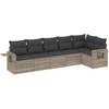 Image de vidaXL Ensemble de salon de jardin 6 pièces avec coussins gris clair Poly rotin