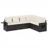 Image de vidaXL Ensemble de salon de jardin 6 pièces avec coussins noir poly rotin