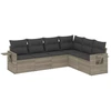 Image de vidaXL Ensemble de salon de jardin 6 pièces avec coussins gris clair Poly rotin