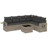 Image de vidaXL Ensemble de salon de jardin 7 pièces avec coussins gris clair Poly rotin
