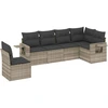 Image de vidaXL Ensemble de salon de jardin 6 pièces avec coussins gris clair Poly rotin