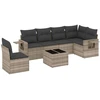 Image de vidaXL Ensemble de salon de jardin 7 pièces avec coussins gris clair Poly rotin