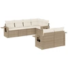 Image de vidaXL Ensemble de salon de jardin 7 pièces avec coussins Beige Poly Rattan