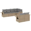 Image de vidaXL Ensemble de salon de jardin 7 pièces avec coussins Beige Poly Rattan