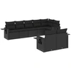 Image de vidaXL Ensemble de jardin canapé 8 pièces avec coussins noir poly rotin
