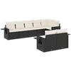 Image de vidaXL Ensemble de jardin canapé 8 pièces avec coussins noir poly rotin