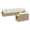 Image de vidaXL Ensemble de jardin canapé 8 pièces avec coussins Beige Poly Rattan