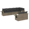 Image de vidaXL Ensemble de jardin canapé 8 pièces avec coussins Gris Poly rotin
