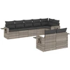 Image de vidaXL Ensemble de jardin canapé 8 pièces avec coussins gris clair Poly rotin