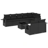 Image de vidaXL Ensemble de salon de jardin 9 pièces avec coussins noir poly rotin