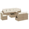Image de vidaXL Ensemble de salon de jardin 9 pièces avec coussins beige Poly rotin
