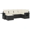 Image de vidaXL Ensemble de salon de jardin 6 pièces avec coussins noir poly rotin