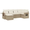 Image de vidaXL Ensemble de salon de jardin 6 pièces avec coussins Beige Poly Rattan