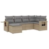 Image de vidaXL Ensemble de salon de jardin 6 pièces avec coussins Beige Poly Rattan