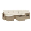 Image de vidaXL Ensemble de salon de jardin 7 pièces avec coussins Beige Poly Rattan