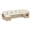 Image de vidaXL Ensemble de salon de jardin 7 pièces avec coussins Beige Poly Rattan