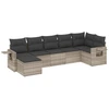Image de vidaXL Ensemble de salon de jardin 7 pièces avec coussins gris clair Poly rotin