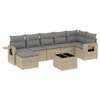 Image de vidaXL Ensemble de jardin canapé 8 pièces avec coussins Beige Poly Rattan
