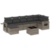 Image de vidaXL Ensemble de jardin canapé 8 pièces avec coussins Gris Poly rotin