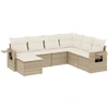 Image de vidaXL Ensemble de salon de jardin 7 pièces avec coussins Beige Poly Rattan
