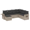 Image de vidaXL Ensemble de salon de jardin 7 pièces avec coussins gris clair Poly rotin