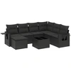 Image de vidaXL Ensemble de jardin canapé 8 pièces avec coussins noir poly rotin