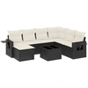 Image de vidaXL Ensemble de jardin canapé 8 pièces avec coussins noir poly rotin
