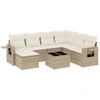 Image de vidaXL Ensemble de jardin canapé 8 pièces avec coussins Beige Poly Rattan