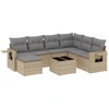 Image de vidaXL Ensemble de jardin canapé 8 pièces avec coussins Beige Poly Rattan
