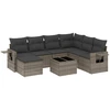 Image de vidaXL Ensemble de jardin canapé 8 pièces avec coussins Gris Poly rotin