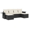 Image de vidaXL Ensemble de salon de jardin 6 pièces avec coussins noir poly rotin