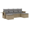 Image de vidaXL Ensemble de salon de jardin 6 pièces avec coussins Beige Poly Rattan