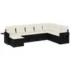 Image de vidaXL Ensemble de jardin canapé 8 pièces avec coussins noir poly rotin