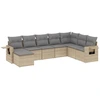 Image de vidaXL Ensemble de jardin canapé 8 pièces avec coussins Beige Poly Rattan
