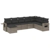 Image de vidaXL Ensemble de jardin canapé 8 pièces avec coussins Gris Poly rotin