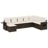 Image de vidaXL Ensemble de jardin canapé 8 pièces avec coussins Marron Poly rotin